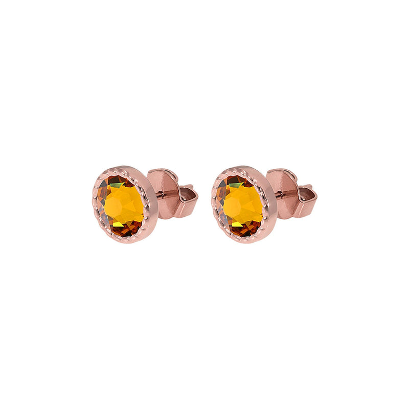 Bocconi Flat Ear Studs 9 mm - Rose Gold