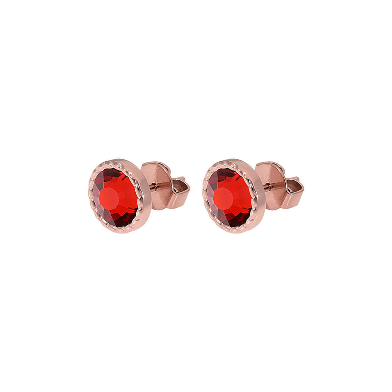 Bocconi Flat Ear Studs 9 mm - Rose Gold