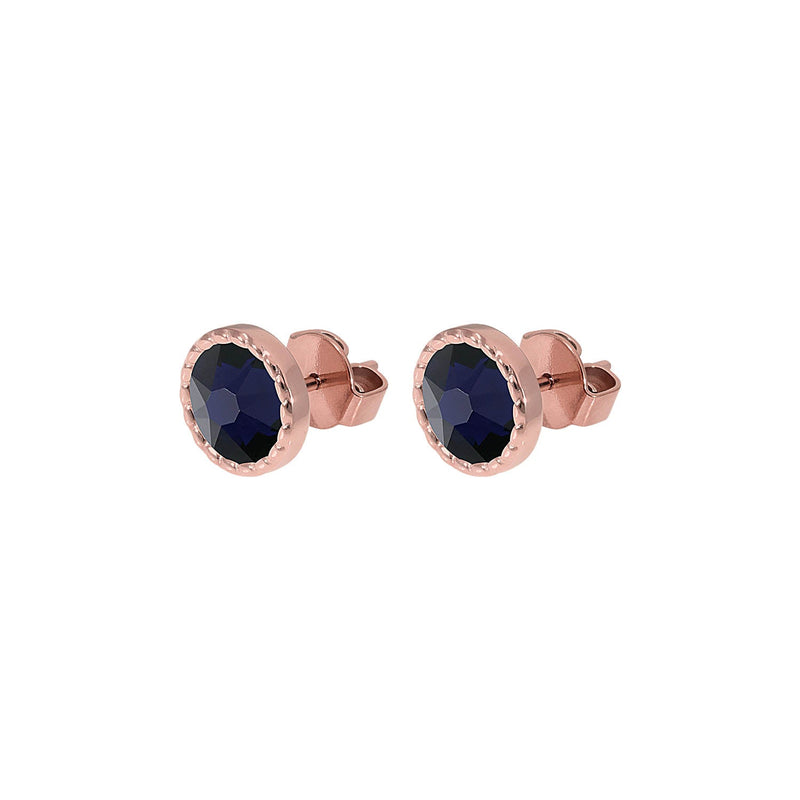 Bocconi Flat Ear Studs 9 mm - Rose Gold