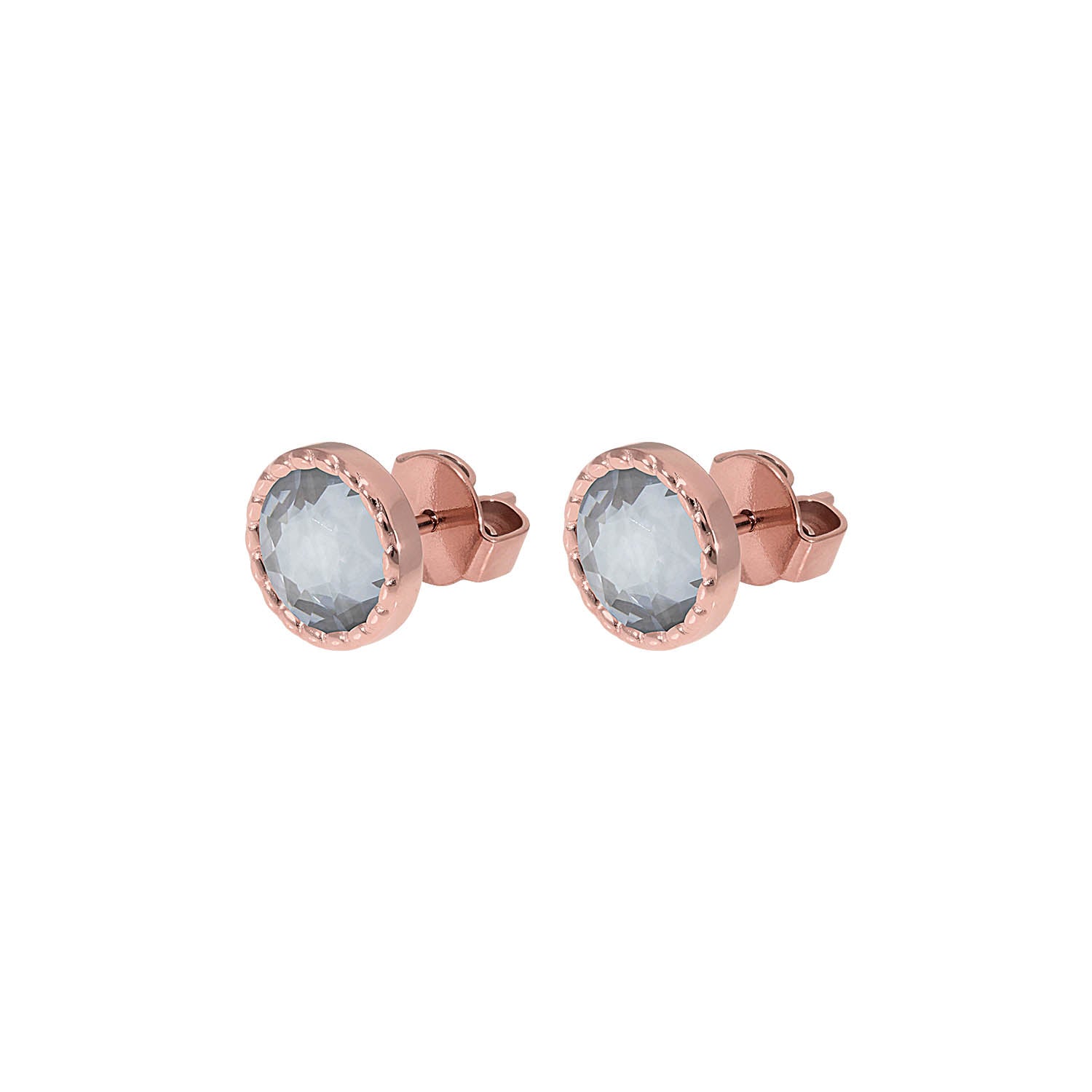 Bocconi Flat Ear Studs 9 mm - Rose Gold