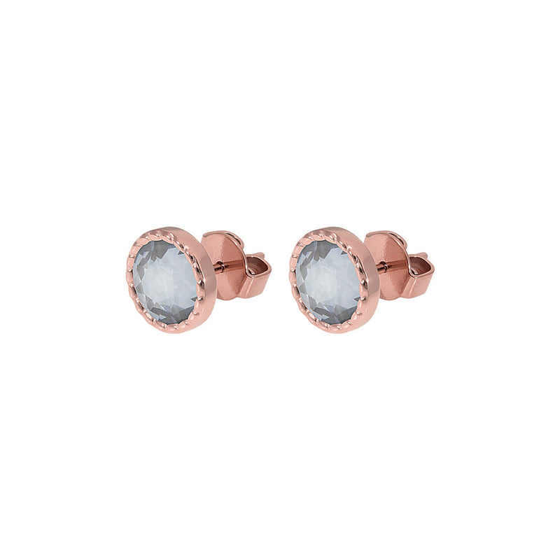 Bocconi Flat Ear Studs 9 mm - Rose Gold