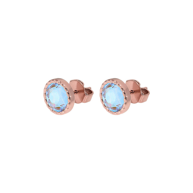 Bocconi Flat Ear Studs 9 mm - Rose Gold