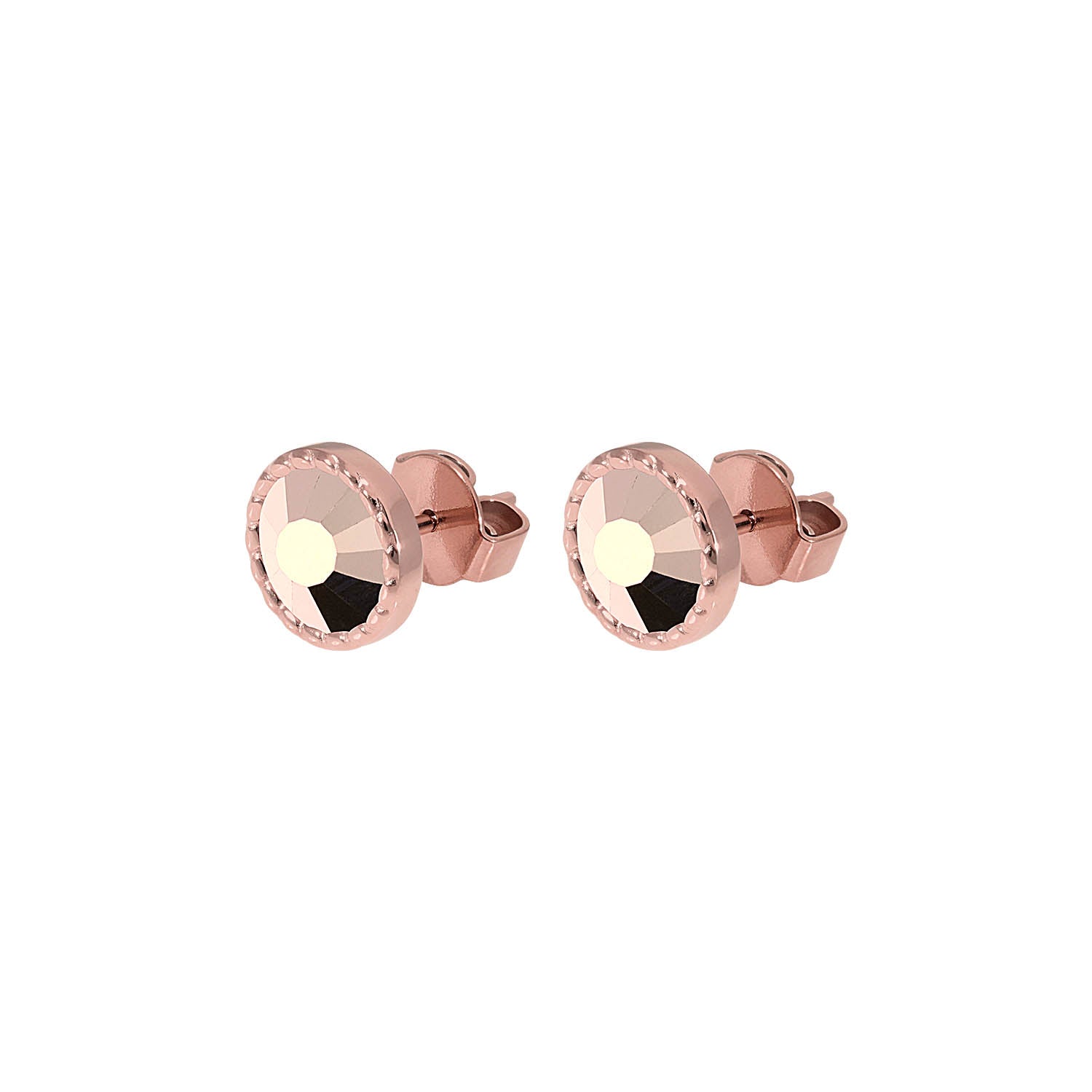 Bocconi Flat Ear Studs 9 mm - Rose Gold