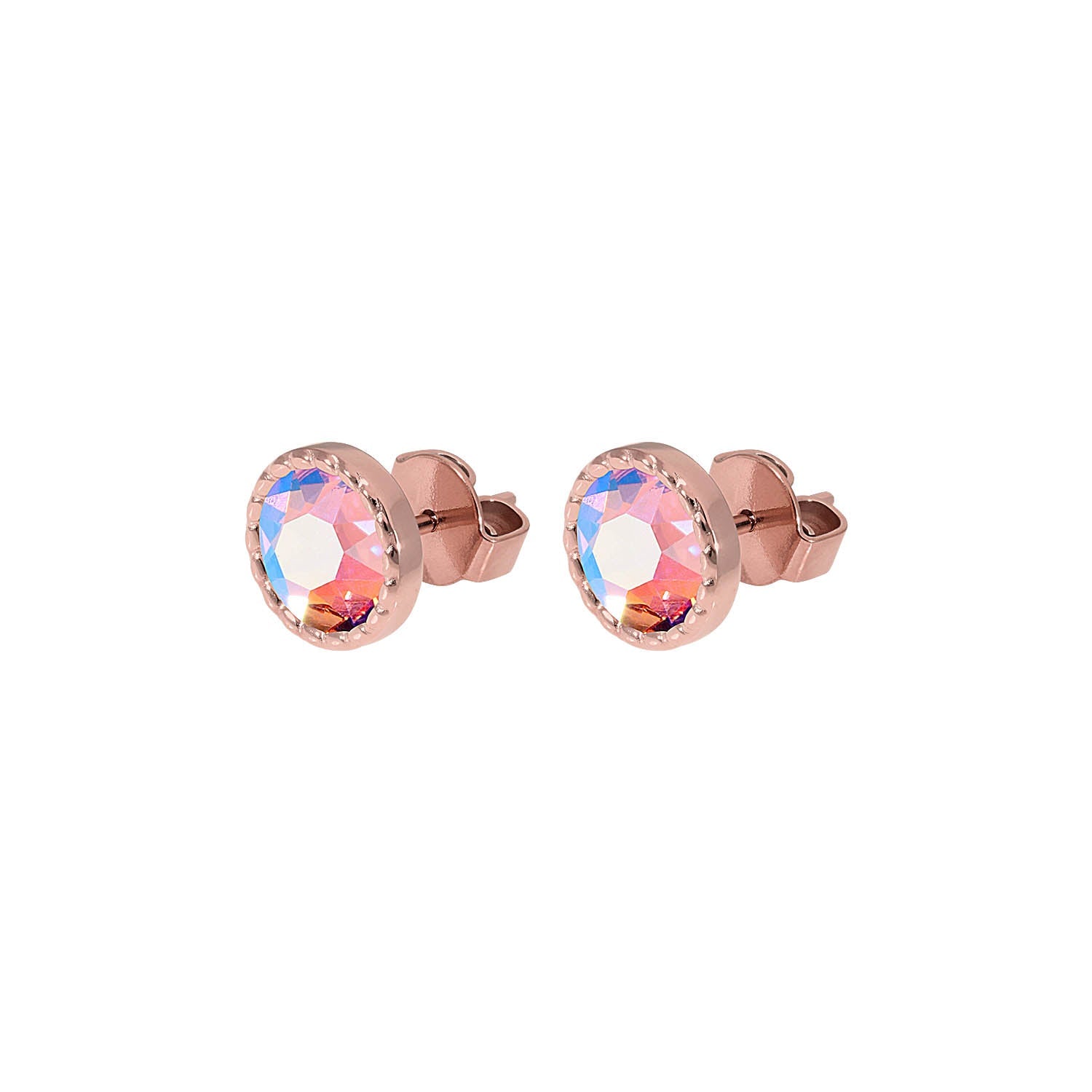 Bocconi Flat Ear Studs 9 mm - Rose Gold