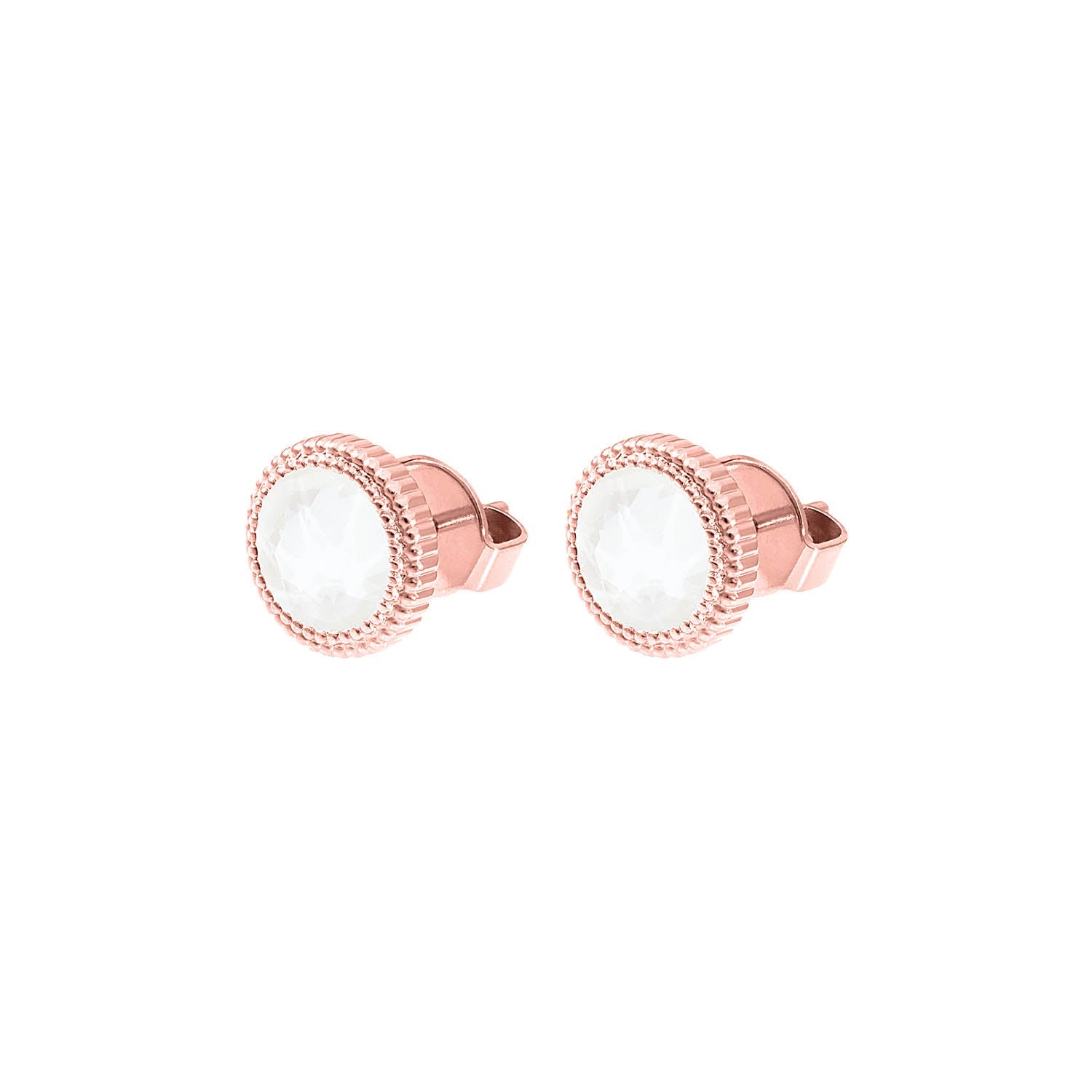 Fabero Flat Ear Studs 10 mm - Rose Gold