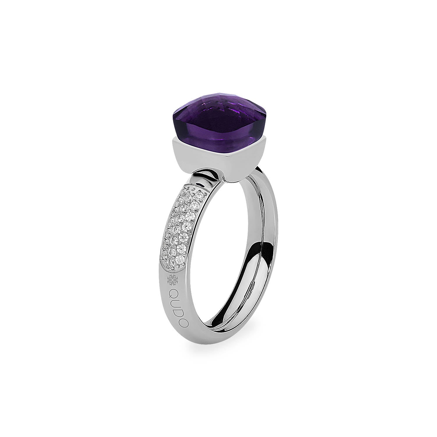 Firenze Deluxe Ring - Shades of Red & Purple - Silver