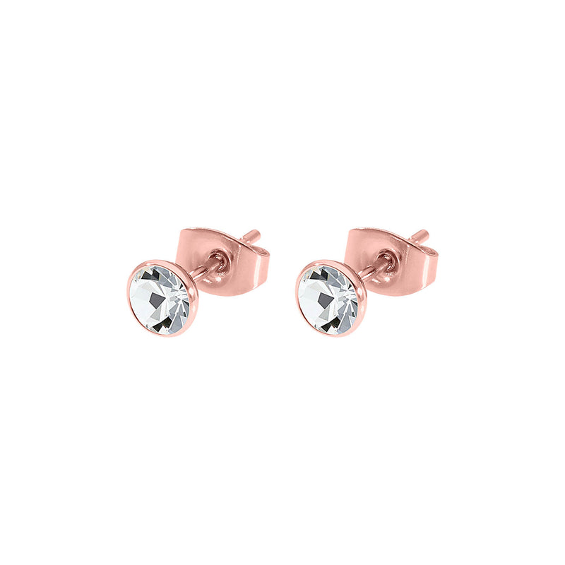 Bottone Ohrstecker 5 mm - Roségold