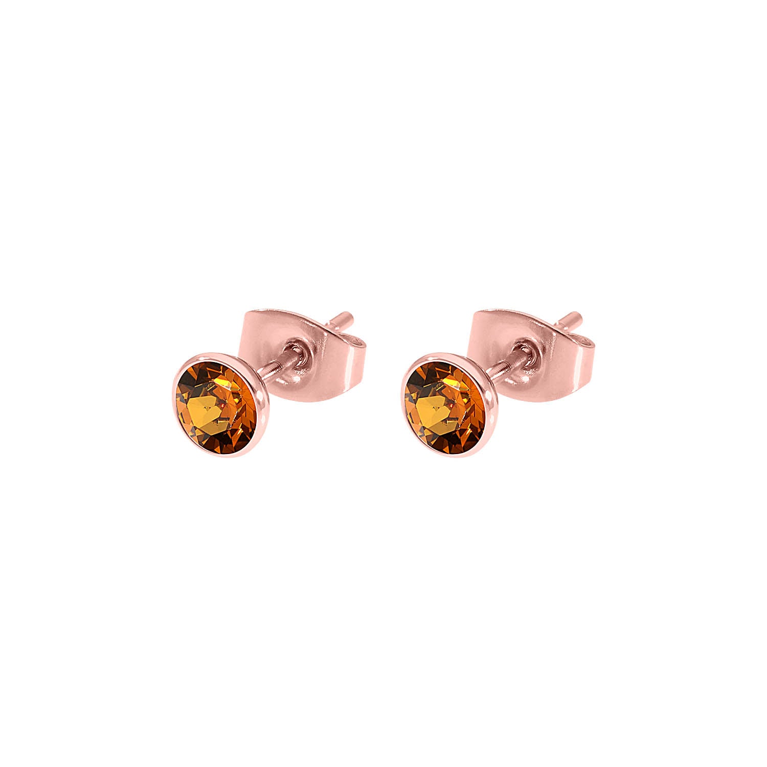 Bottone Ohrstecker 5 mm - Roségold