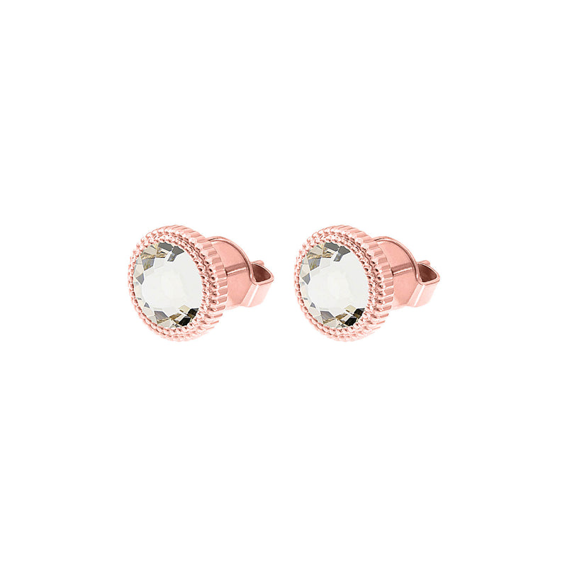 Fabero Flat Ear Studs 10 mm - Rose Gold