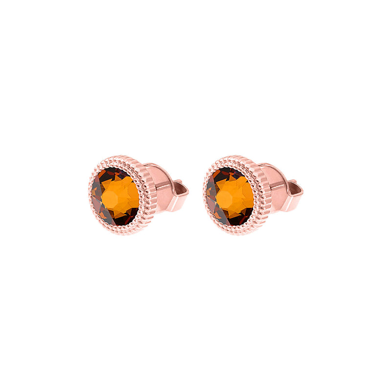 Fabero Flat Ear Studs 10 mm - Rose Gold