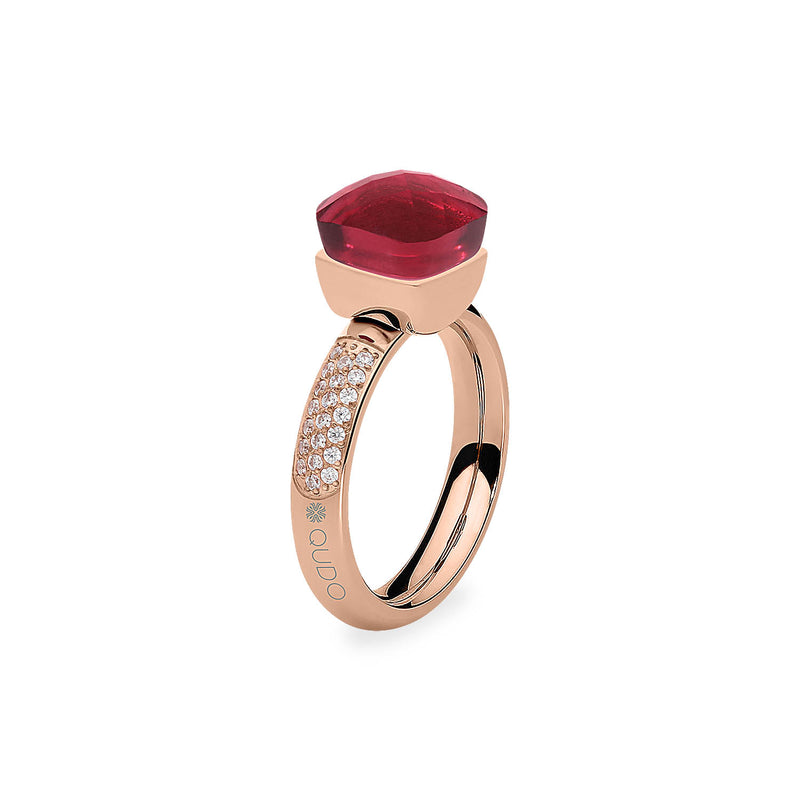 Firenze Deluxe Ring - Shades of Red & Purple - Rose Gold