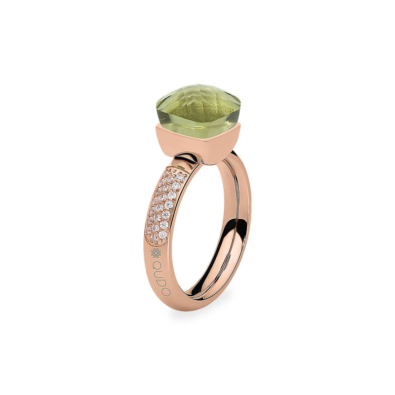Firenze Deluxe Ring - Shades of Green & Brown - Roségold