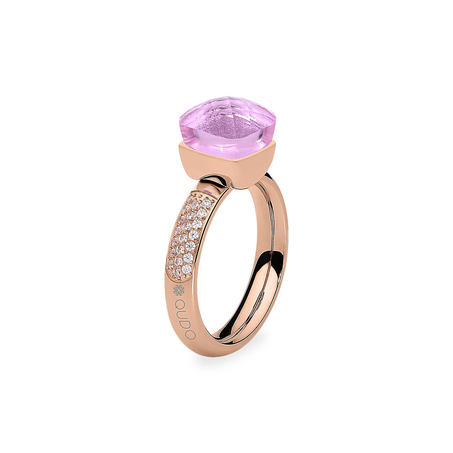 Firenze Deluxe Ring - Shades of Red & Purple - Rose Gold