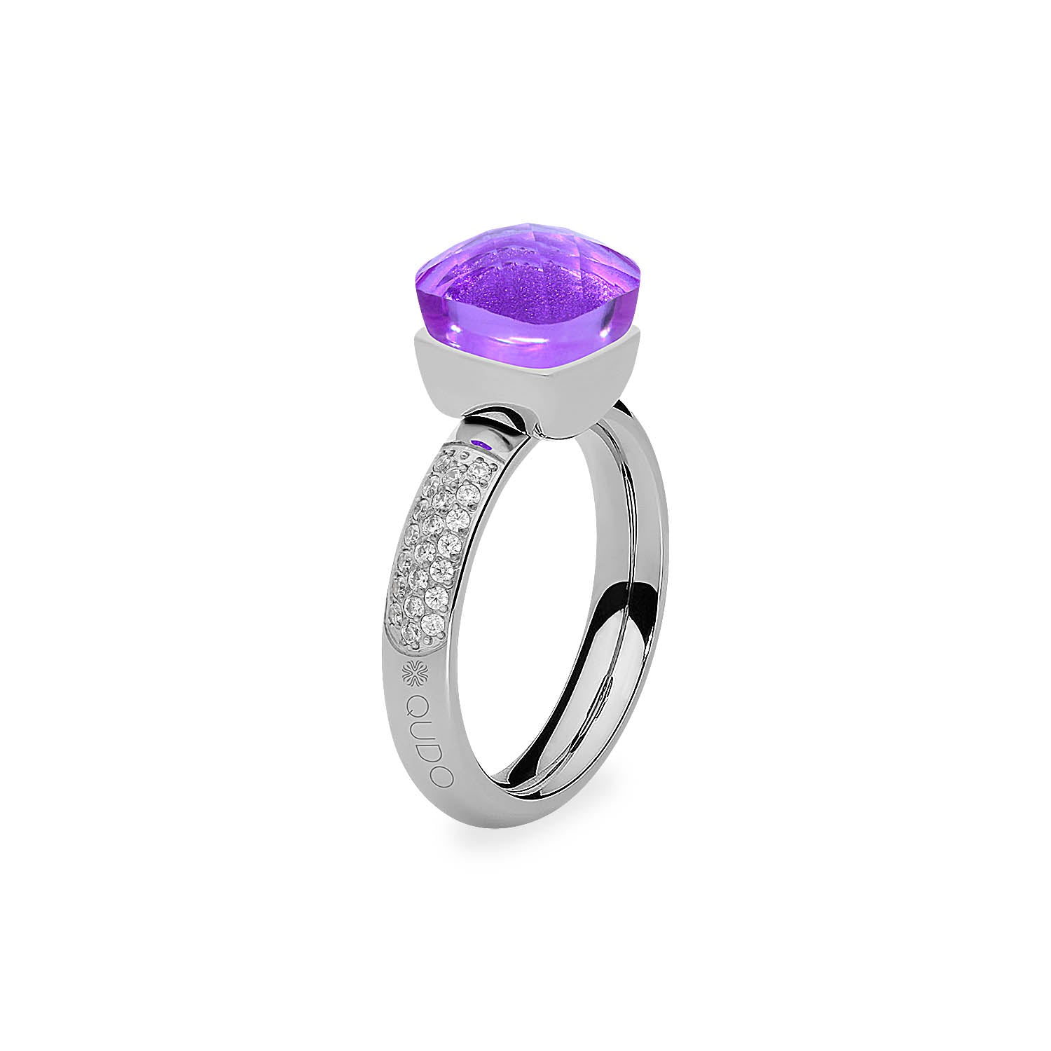 Firenze Deluxe Ring - Shades of Red & Purple - Silver